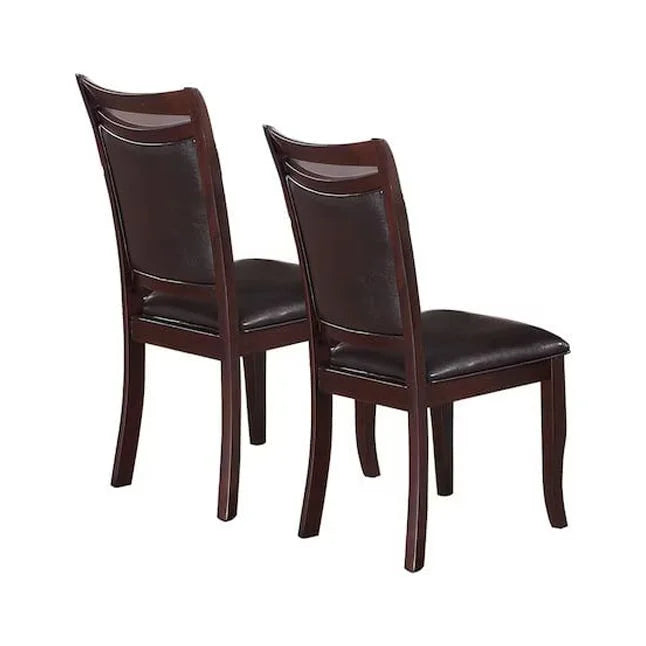 Set of 2 Brown Faux Leather Side Chairs J396501