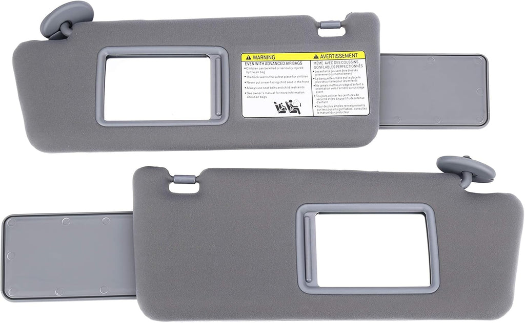 Driver and Passenger Side Sun Visor Set Gray Without Light X298002