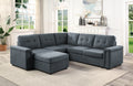 Gray Fabric Sectional Sofa Set with Ottoman S429953
