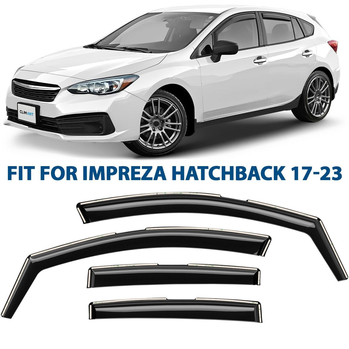 4 pcs In-Channel Rain Guards for Subaru Impreza Hatchback V615