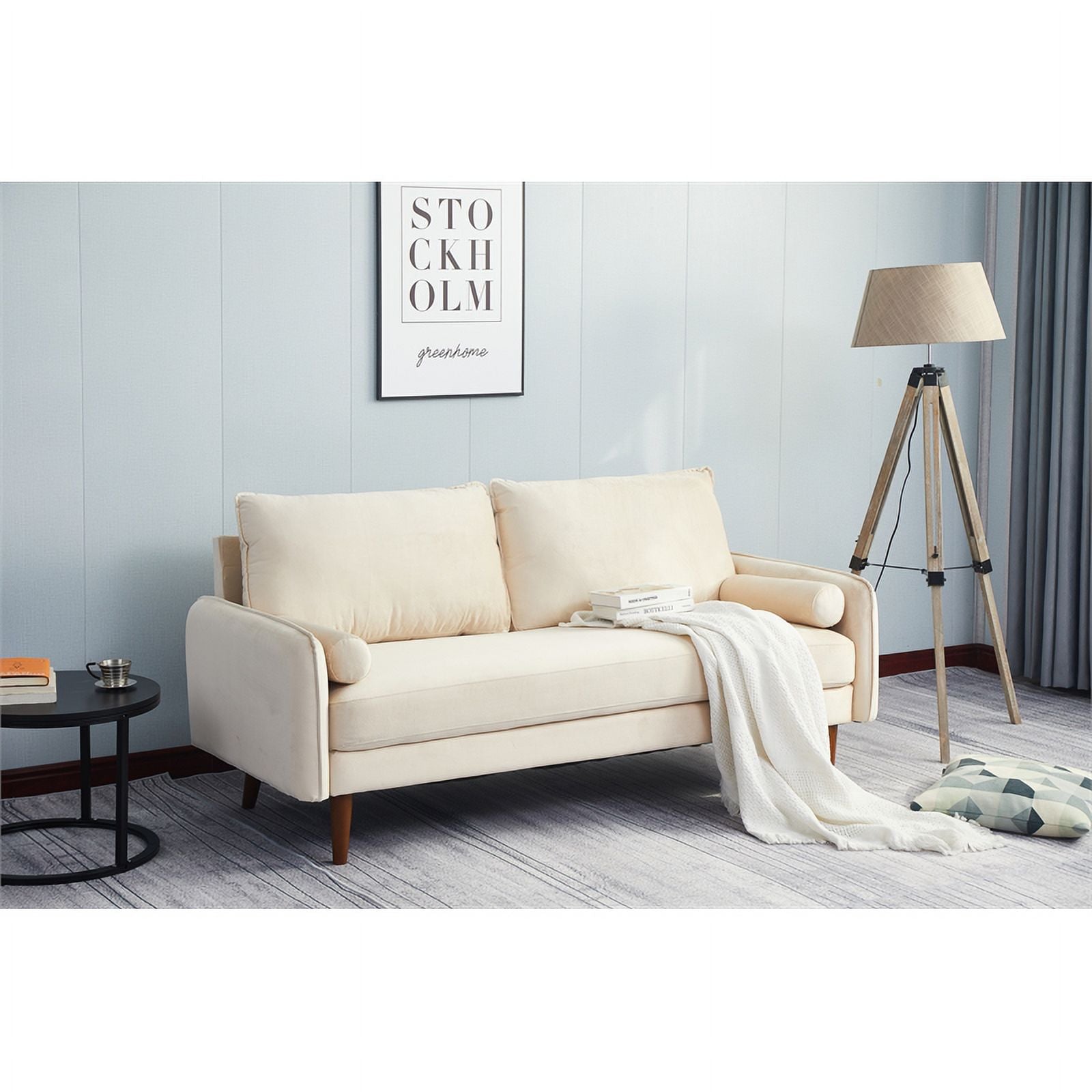 Beige Velvet Sofa Y224225
