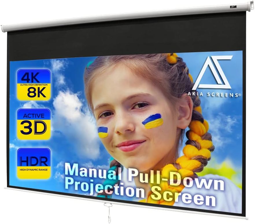 110 inch Pull Down Projector Screen 16:9 White B8936