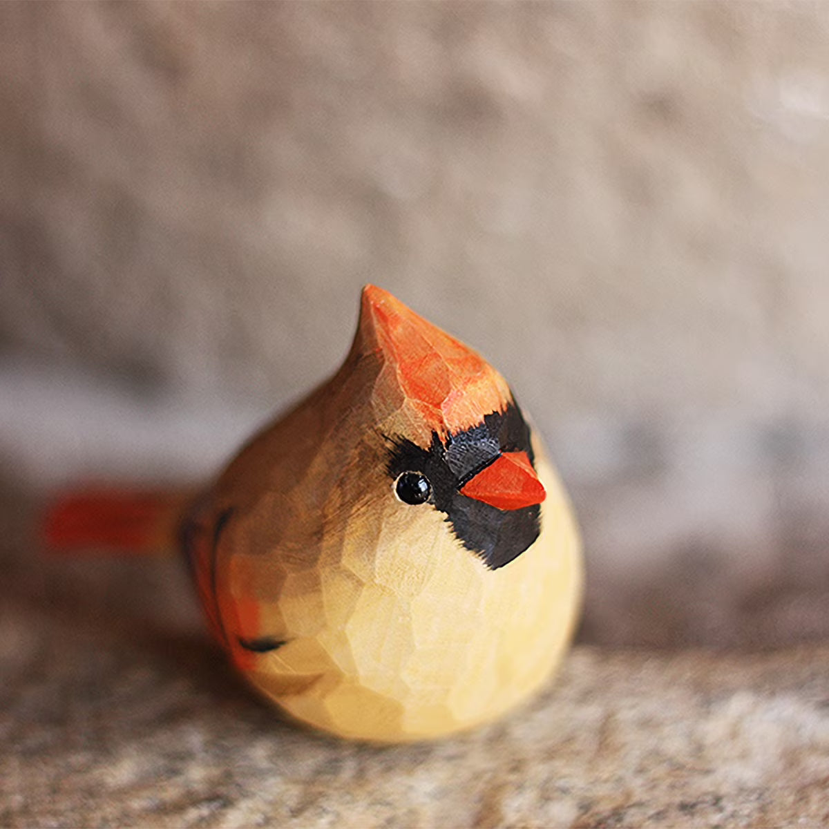 Red Wood Bird Figurine U5498