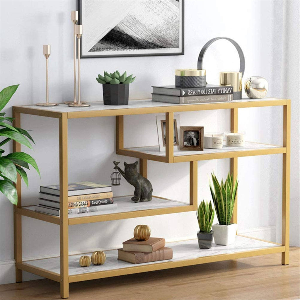 Gold-White 3-Tier Console Table J464234
