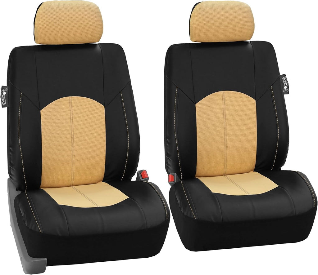 Blue/Black Faux Leather Car Seat Covers J32544