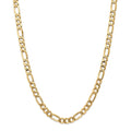14kt Yellow Gold 7mm Flat Figaro Chain 22 inch Lobster Clasp D98157