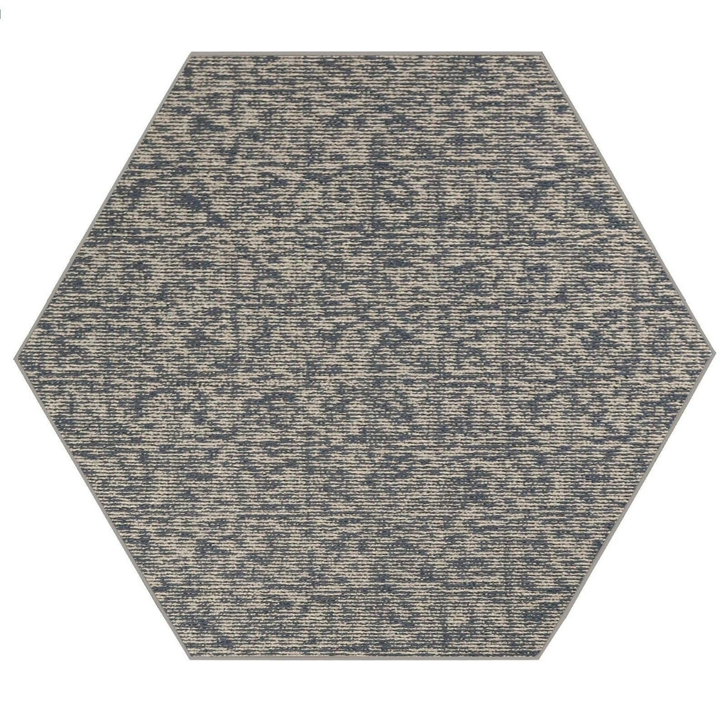 Navy Hexagon Rug R20573
