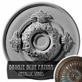 13 3/4x22OD x 1x22P Ceiling Medallion Hand-Painted Bronze Blue Patina G30310