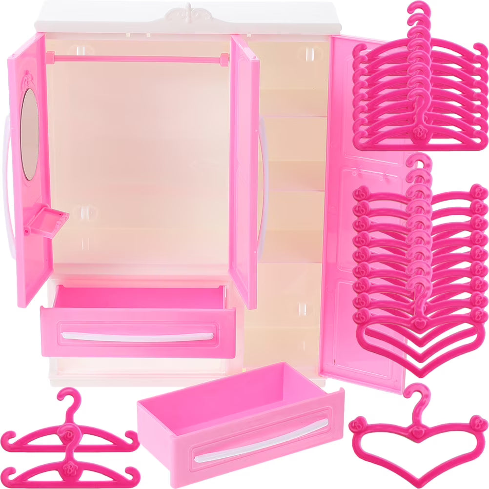 Miniature Doll Clothes Wardrobe Storage Closet K6126