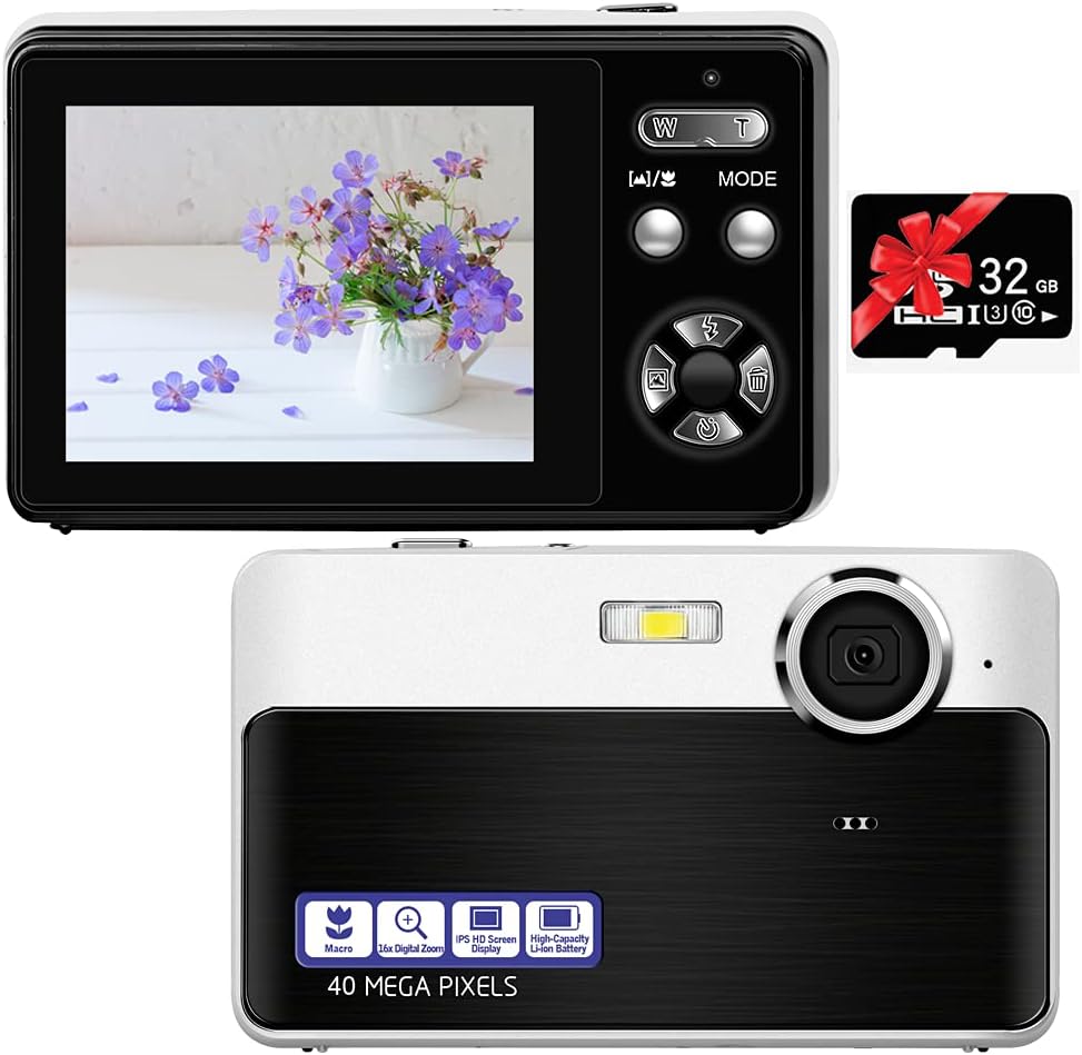 4K 48MP Digital Camera with Webcam, 16X Digital Zoom, Auto Focus, Pack of 2 V982411
