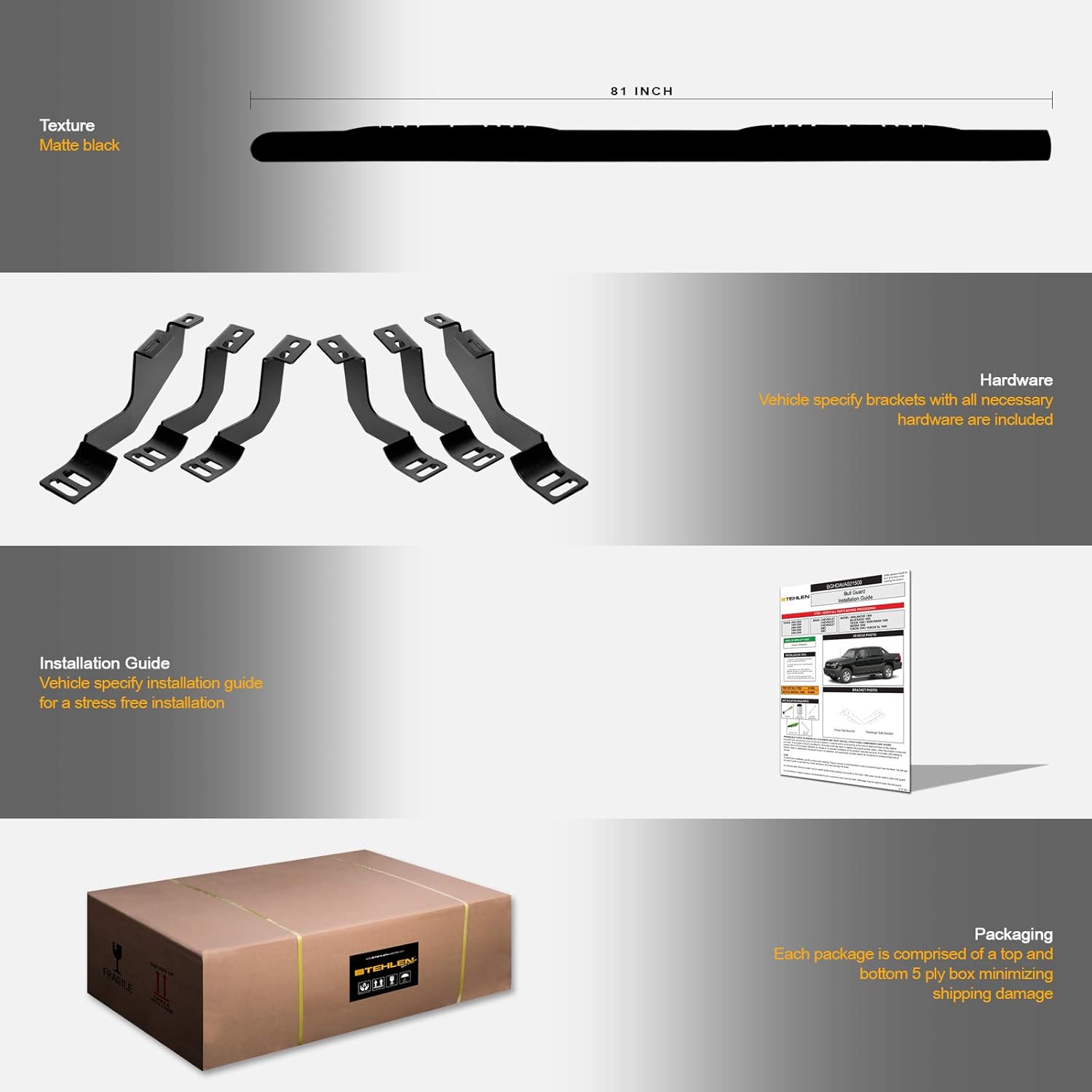 Matte Black Oval Side Step Nerf Bars A382
