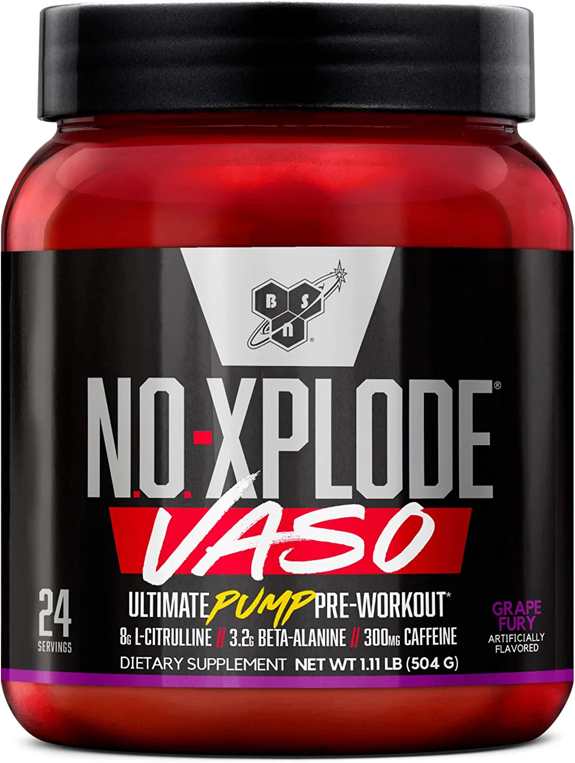 Grape Fury Pre Workout Powder with L-Citrulline and Beta-Alanine, 24 Servings V332448