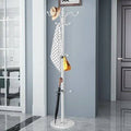 White 15-Hook Freestanding Metal Coat Rack S11162