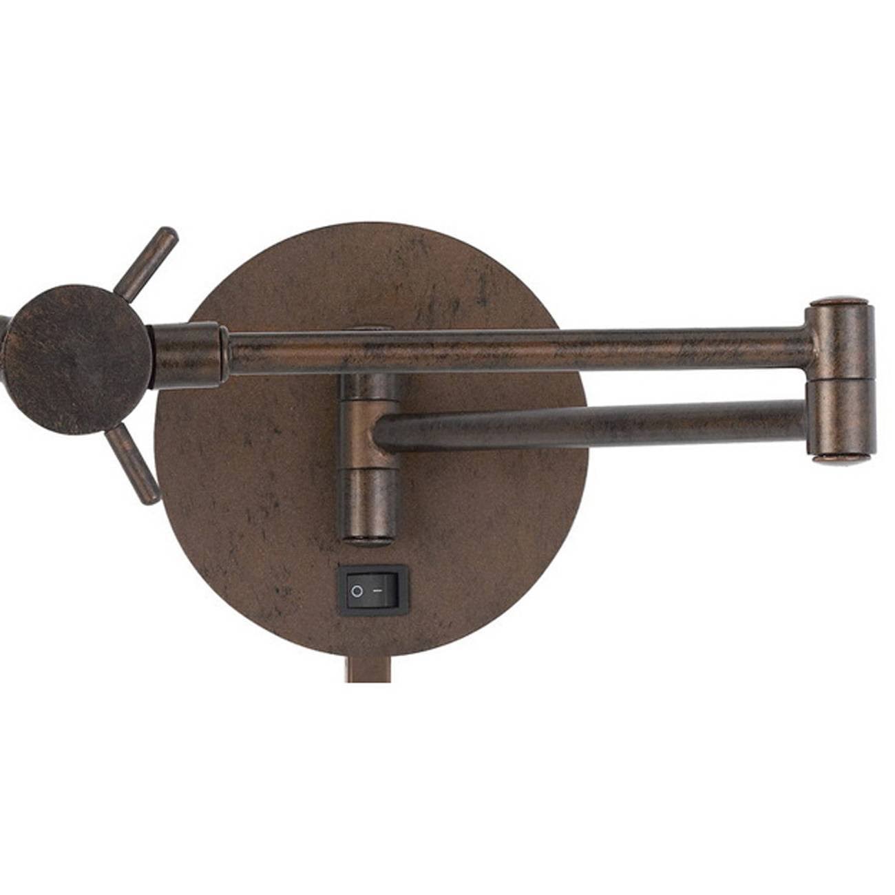 Rust Swing Arm Wall Lamp with Adjustable Shade O77905