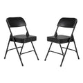 Black Vinyl Padded Folding Chairs Set of 2 X232