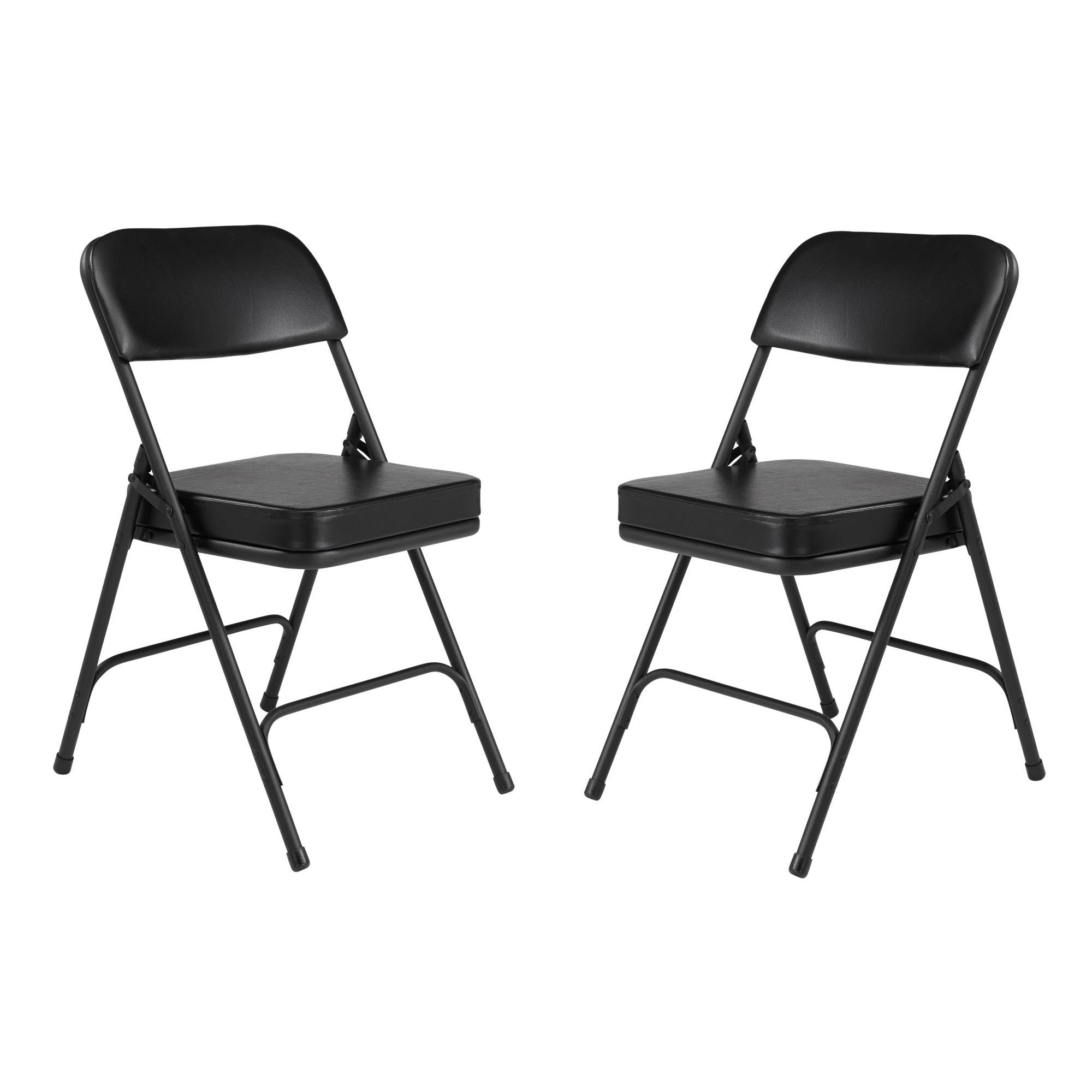 Black Vinyl Padded Folding Chairs Set of 2 X232