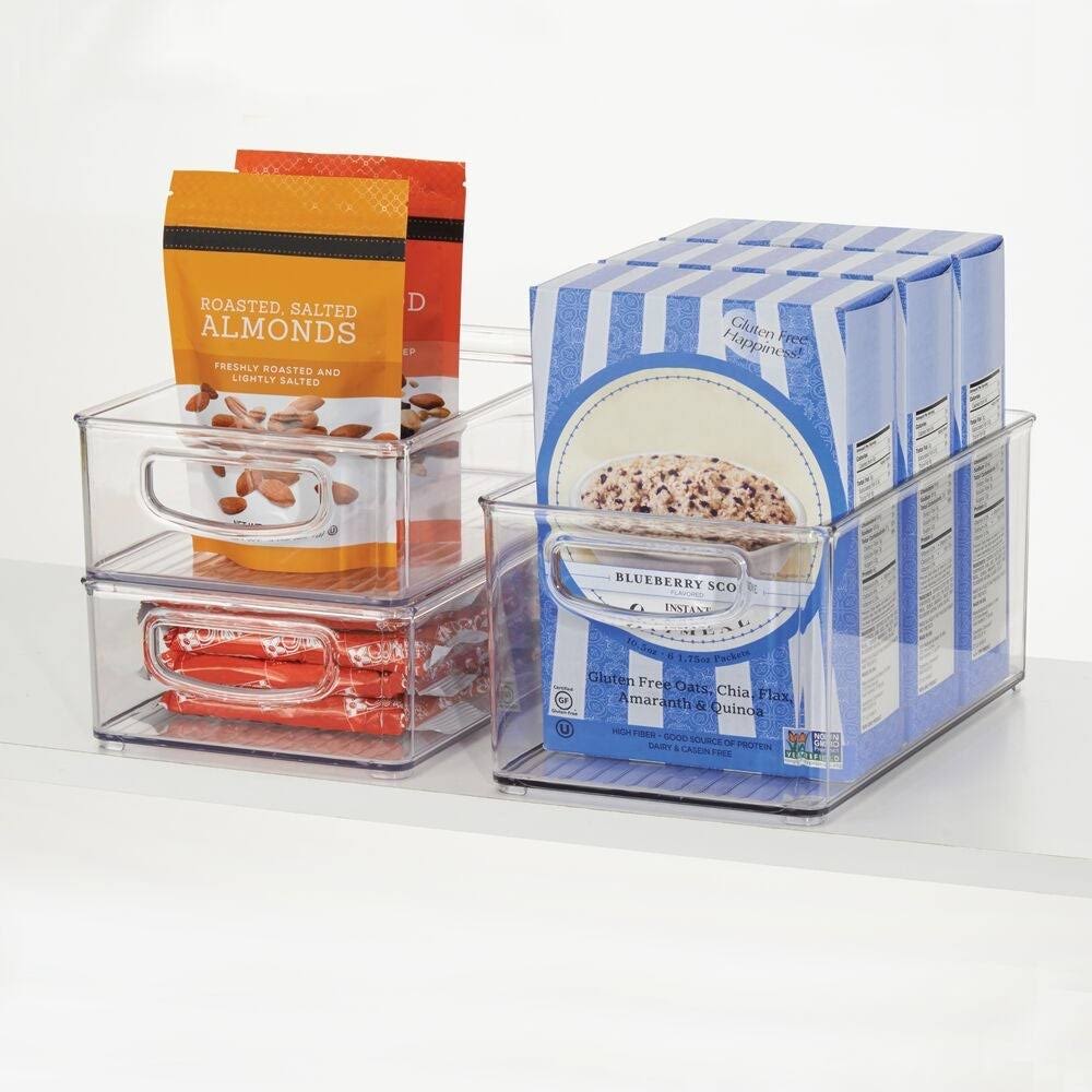 6 Pack Plastic Kitchen Food Storage Bin with Handles N5255