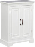 White Freestanding Floor Cabinet with 2 Doors 2 Adjustable Inner Shelves P164128