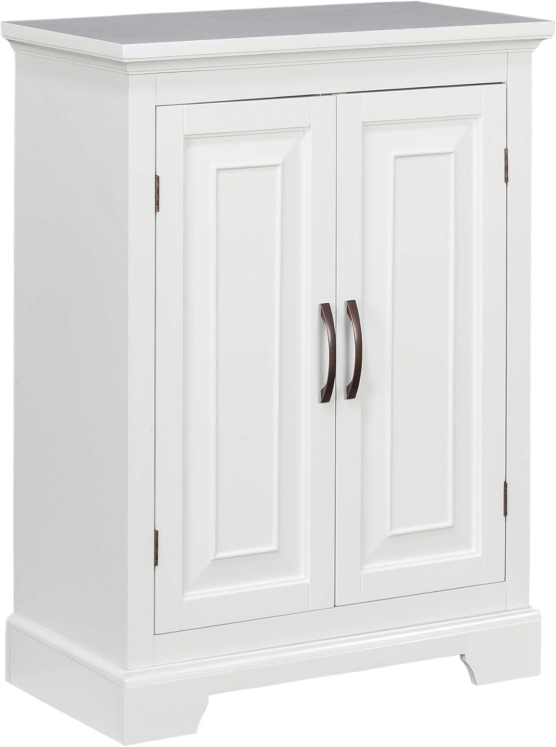White Freestanding Floor Cabinet with 2 Doors 2 Adjustable Inner Shelves P164128