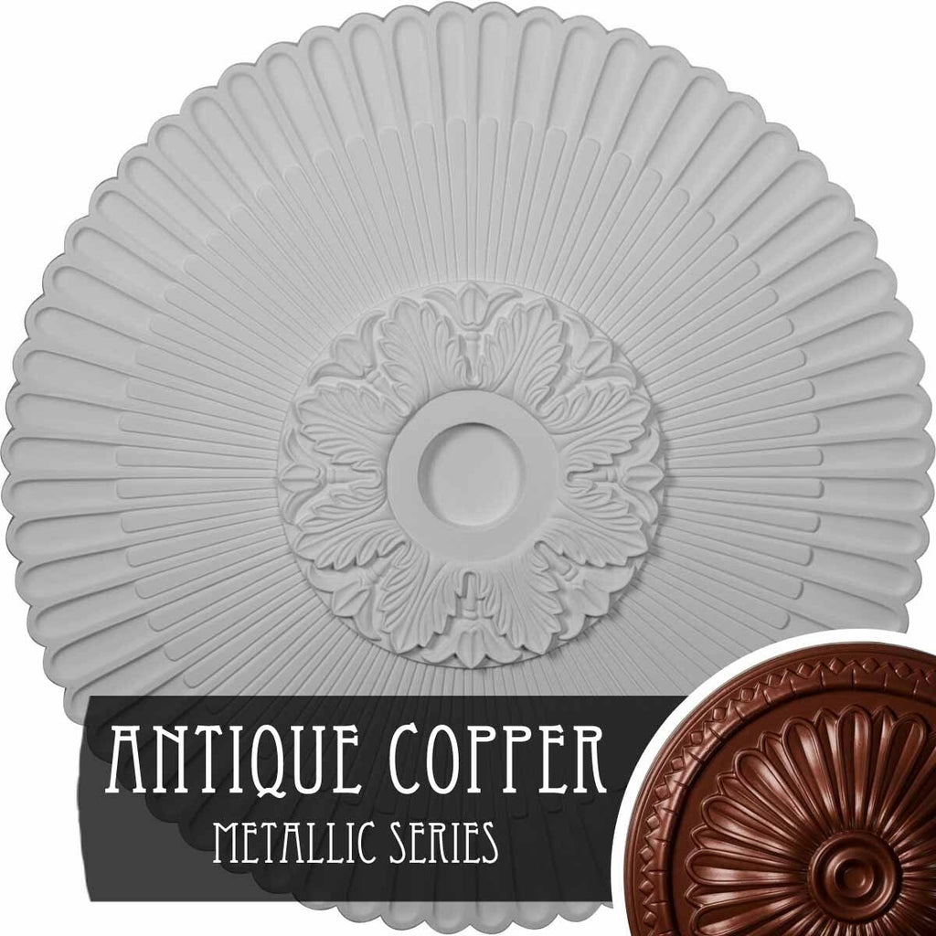 Hand-Painted Warm Silver Ceiling Medallion W631691