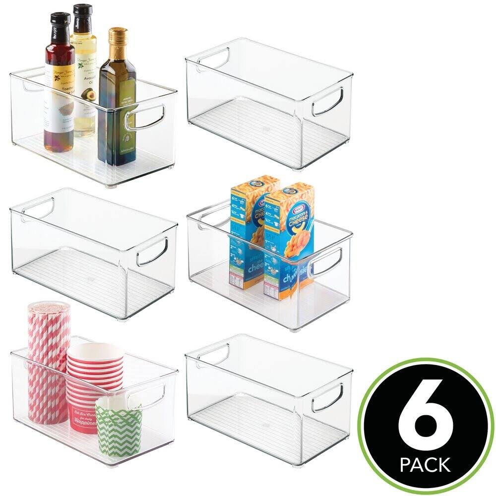 6 Pack Plastic Kitchen Food Storage Bin with Handles N5255