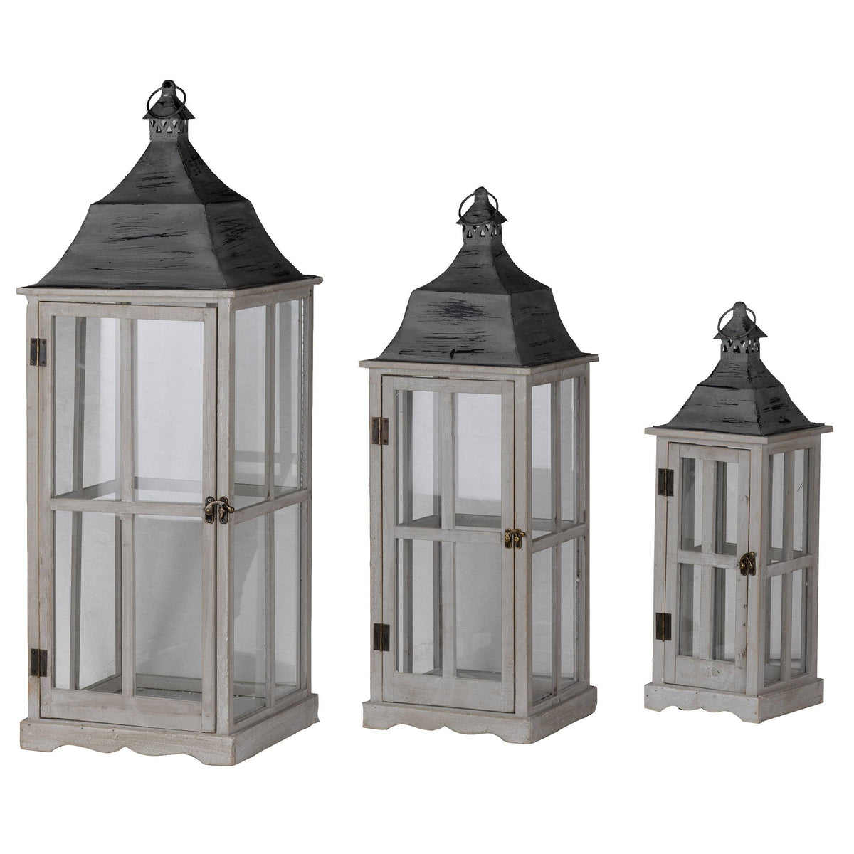 Gray Set of 3 Lanterns A544