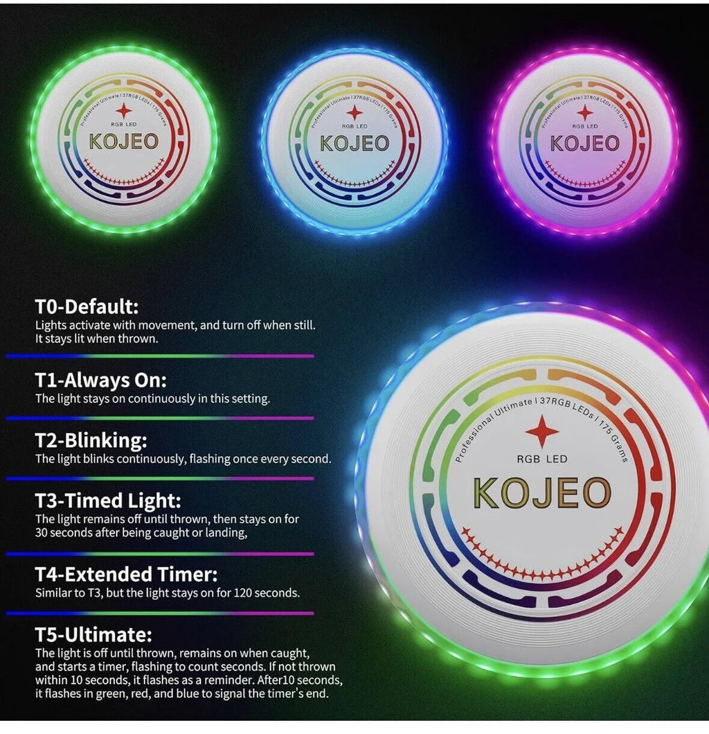 Glow in The Dark LED Flying Disc Toys, Rechargeable, IP65 Waterproof B501866