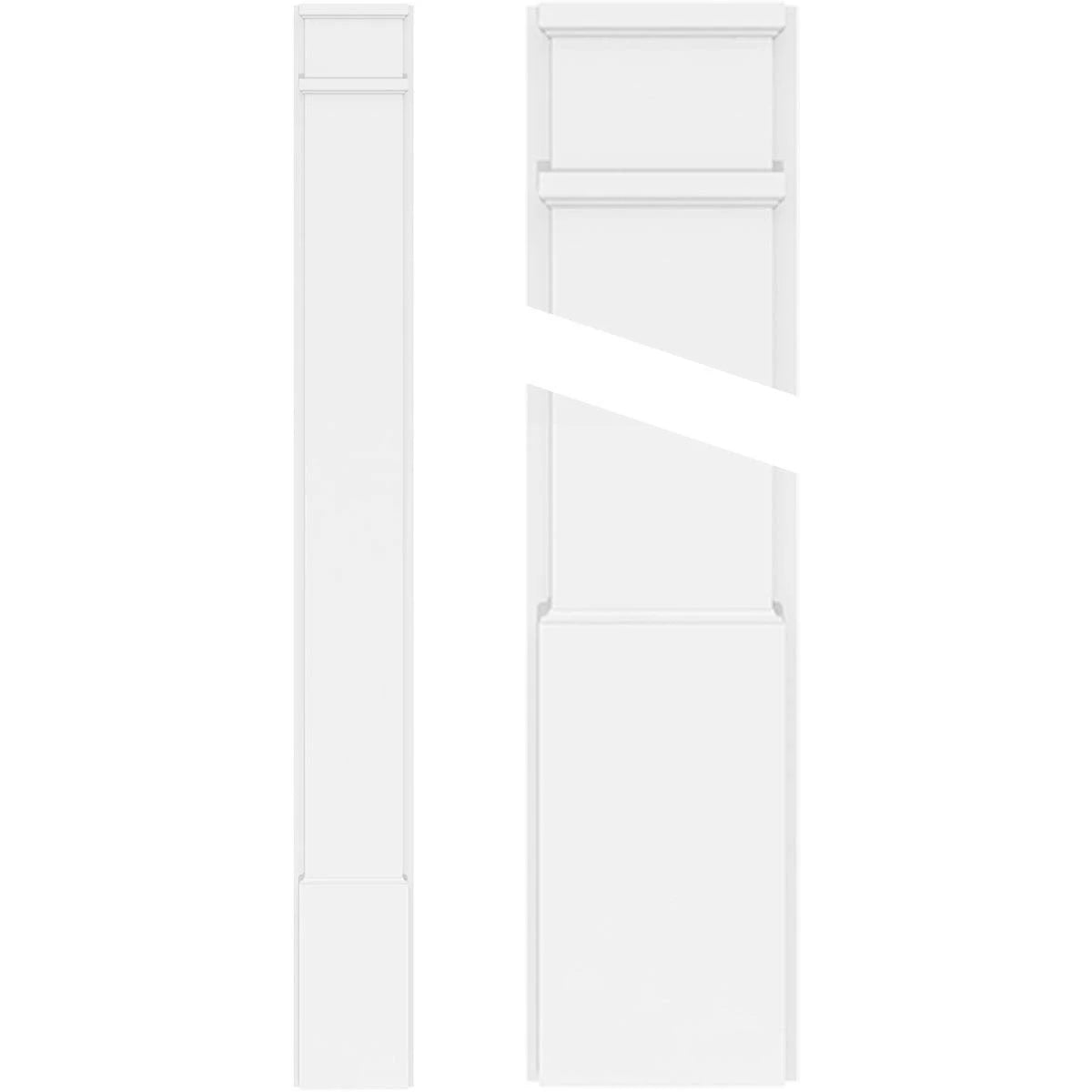Smooth PVC Pilaster with Decorative Capital & Base (Pair) X124730