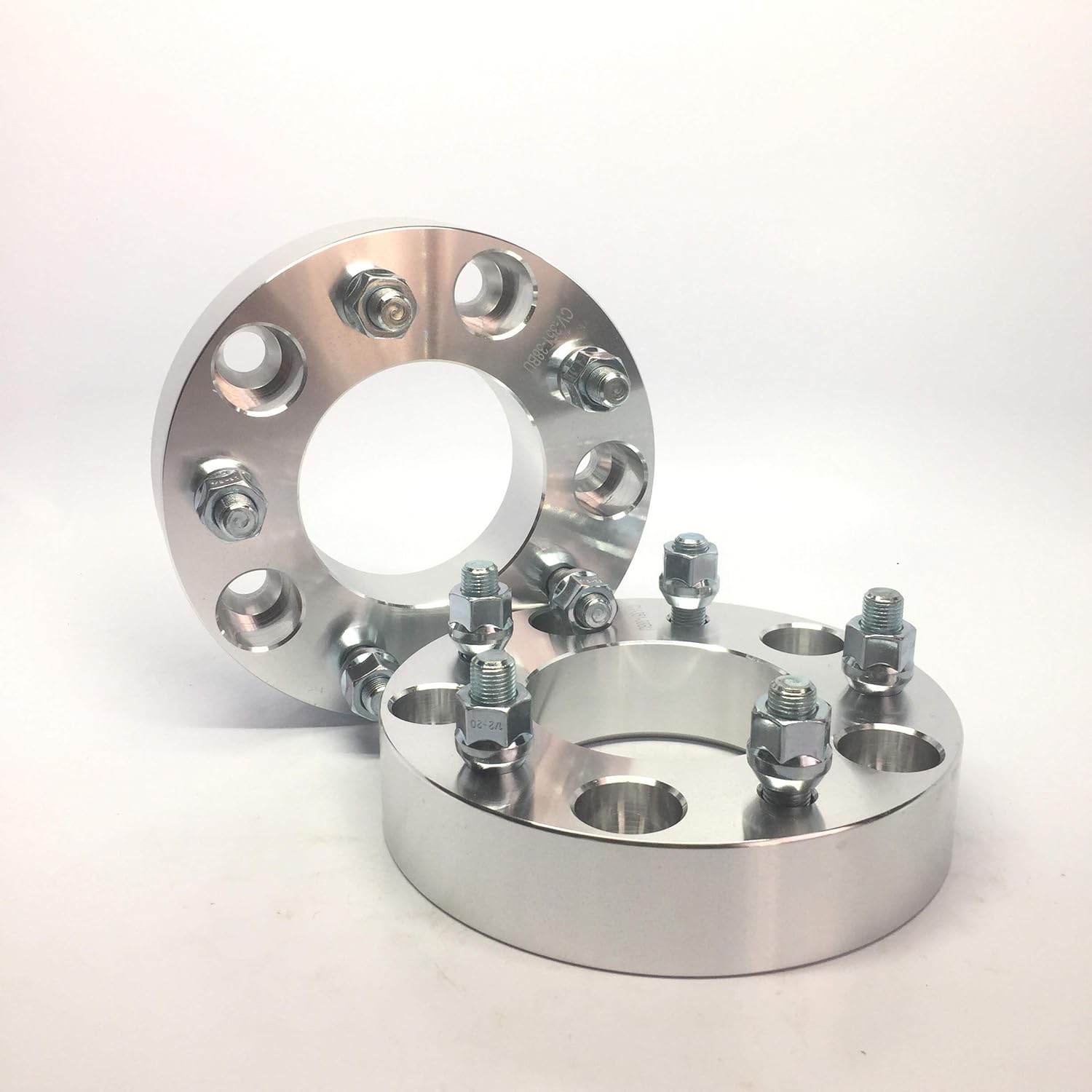 4 Pieces 1" 25mm Conversion Wheel Adapters 5x5.5 to 5x135 5x139.7 to 5x135 1/2" Stud Center Bore 87.1mm with Open End Lug Nuts M128484