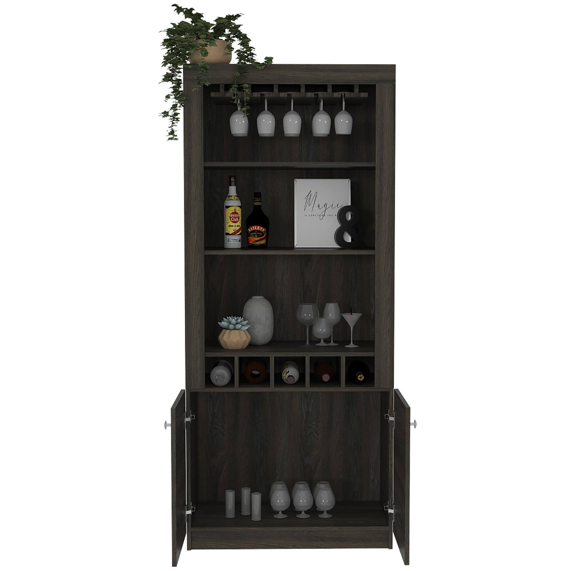Black Wengue Bar Cabinet U314