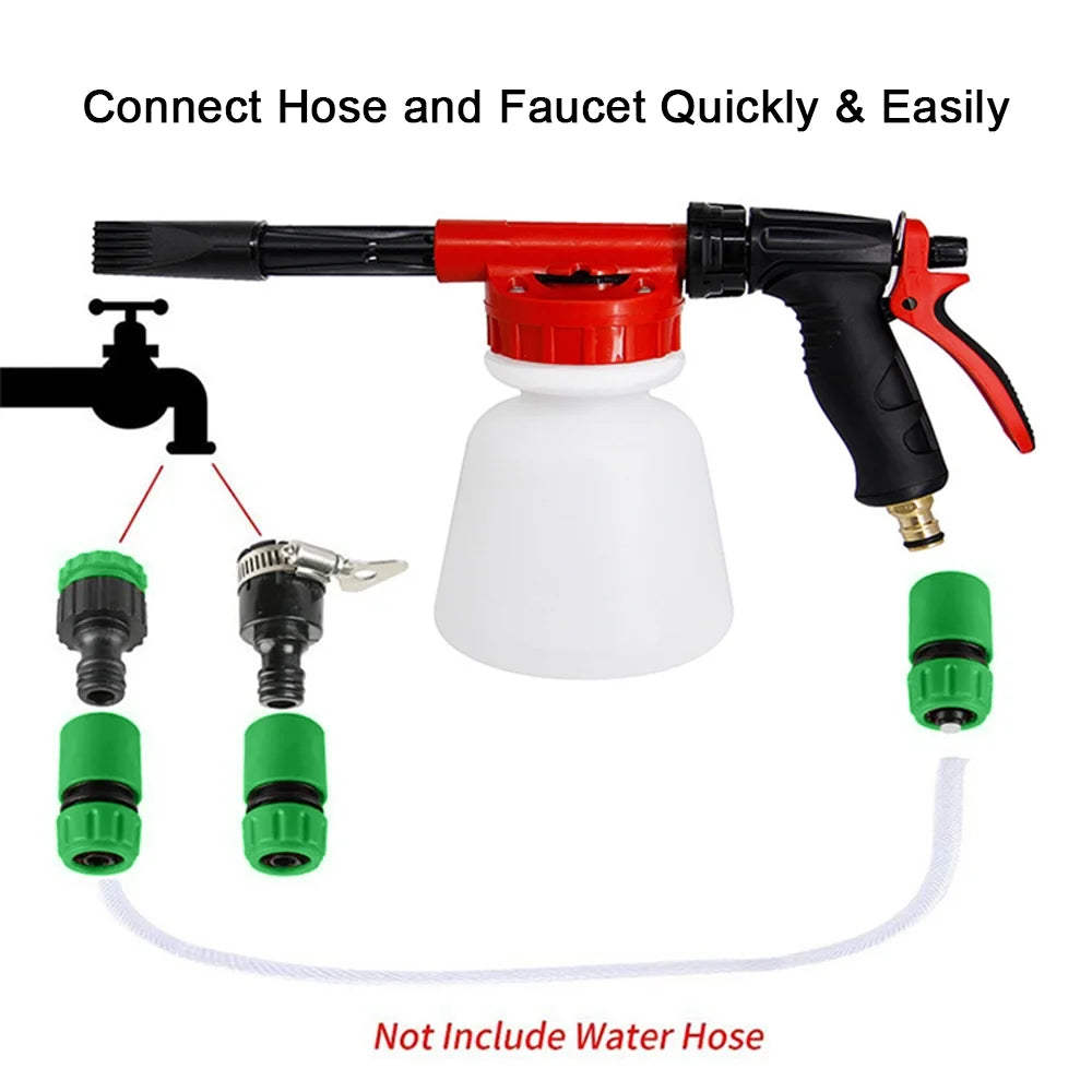 Foam Sprayer Nozzle Kit with 1 Liter Bottle Universal Connectors L514