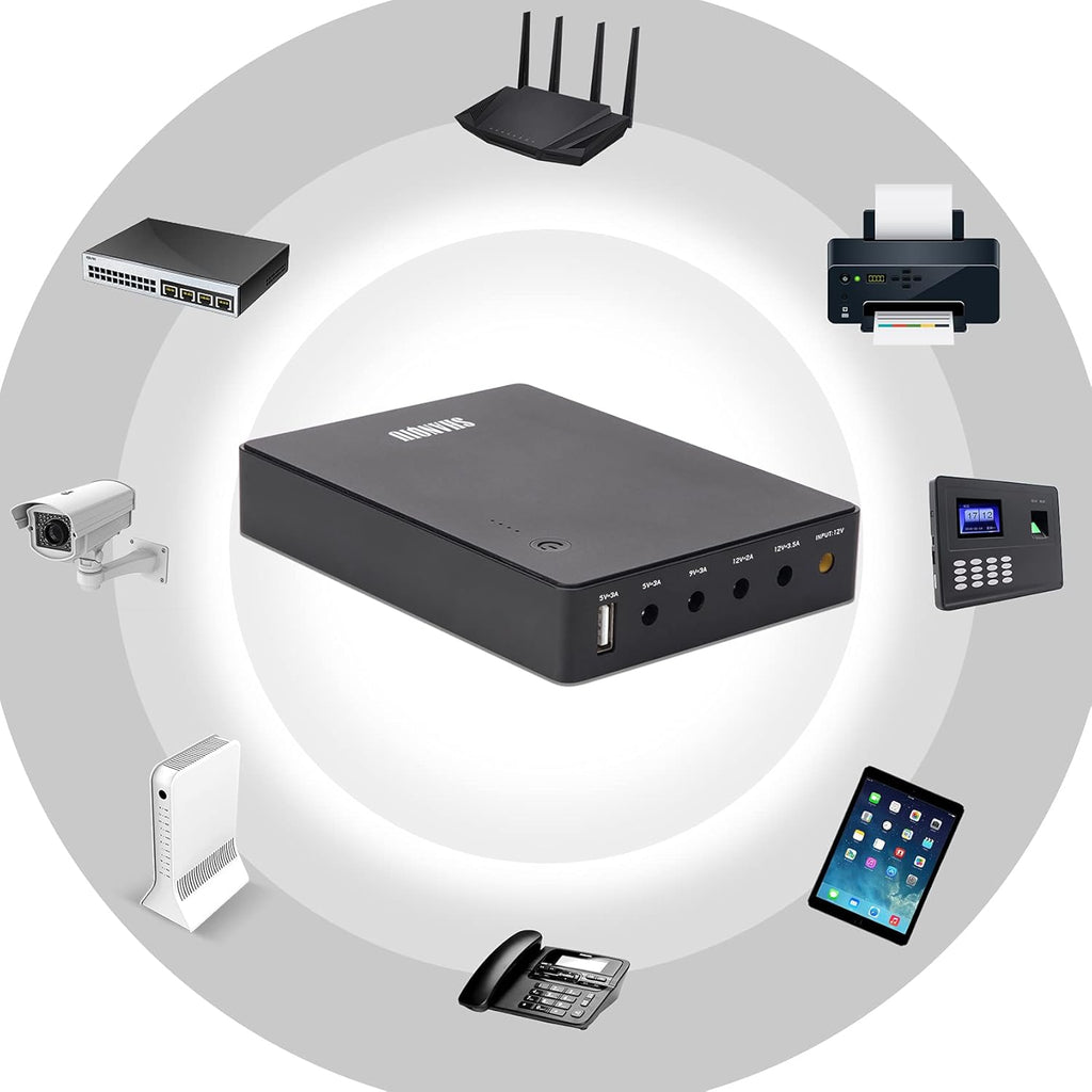 Mini UPS Battery Backup 20000mAh Uninterruptible Power Supply with Input DC Output USB 5V DC 5V 9V 12V 3A Q242455