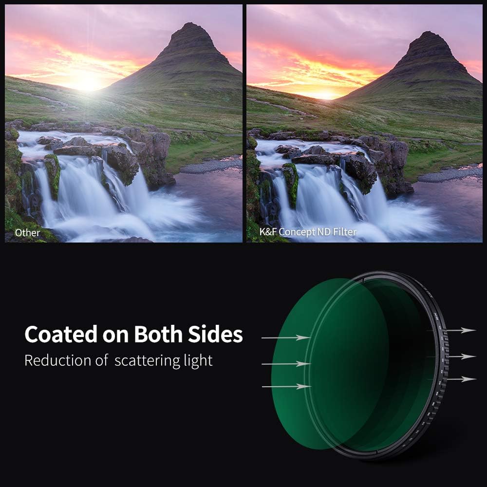 82mm Variable ND Filter ND8-ND2000 with Microfiber Cleaning Cloth Pack of 2 P619738