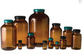 84 oz Amber Wide Mouth Packer Bottle with Green Thermoset F217 & PTFE Lined Cap Ultra Clean - Pack of 12 I656