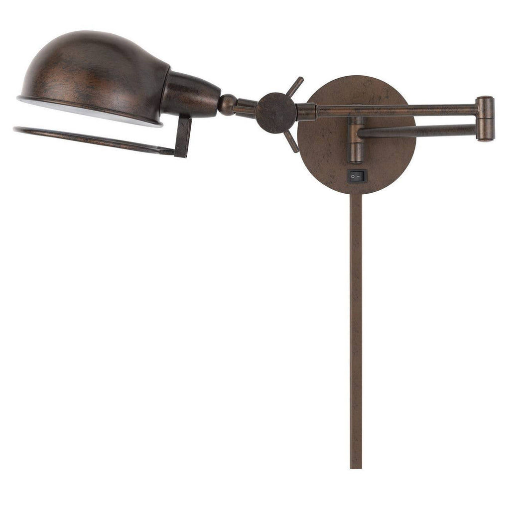 Rust Swing Arm Wall Lamp with Adjustable Shade O77905