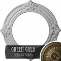13 1/8x22OD x 8x22ID x 5/8x22P Hand-Painted Green Gold Ceiling Medallion B47567