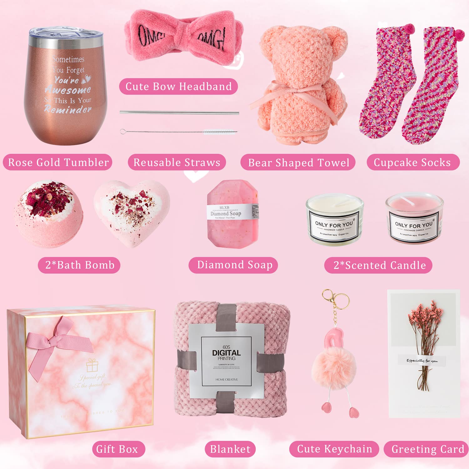 Pink Gifts Box Care Package Relaxing Set R338750