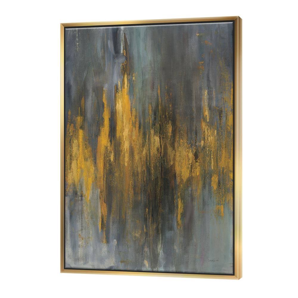 Black and Gold Glam Abstract Framed Canvas, 36 inch x 46 inch H730