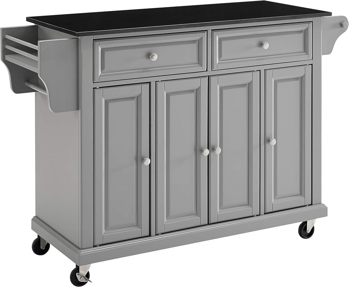 Full Size Kitchen Cart with Solid Black Granite Top V359648