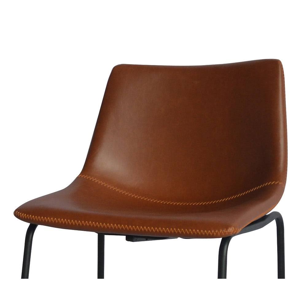 Charcoal Faux Leather Bar Stool Set of 2 U1386