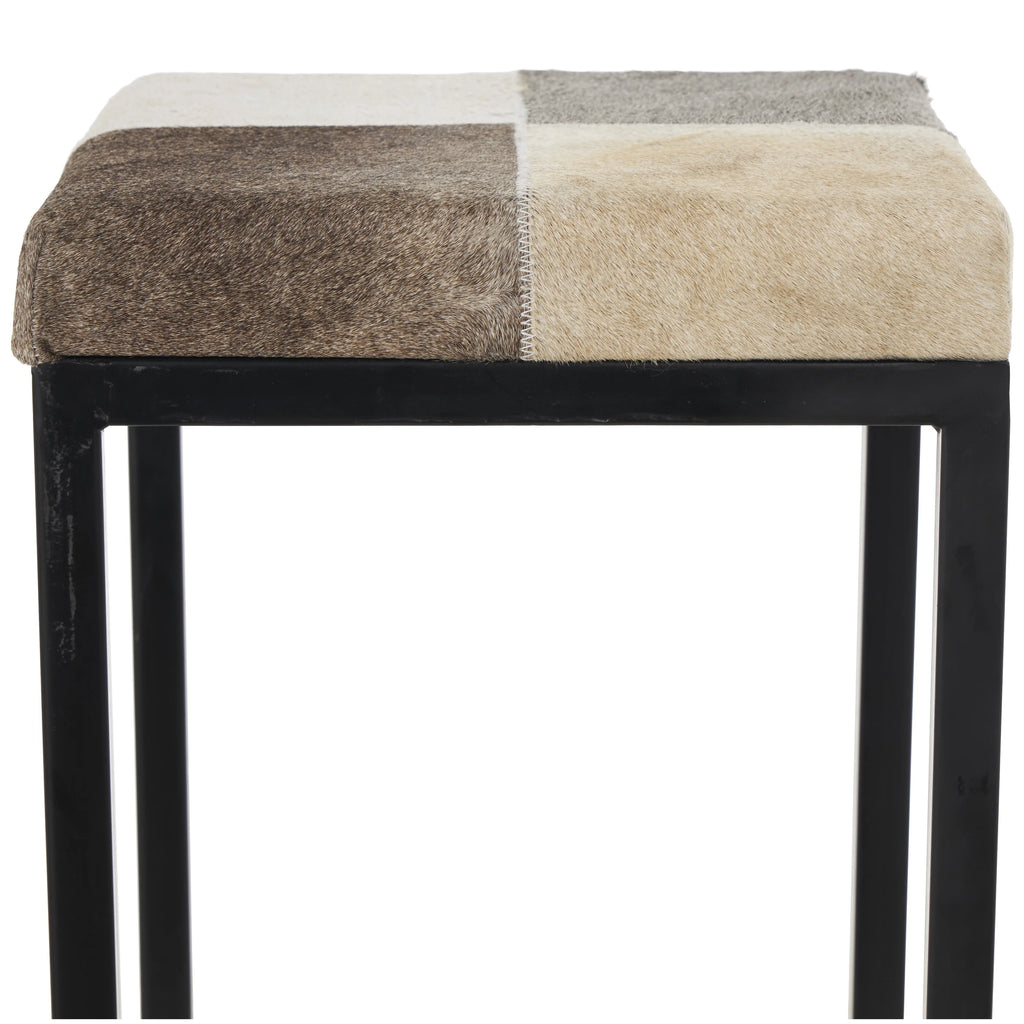 Gray Metal Bar Stool with Black Base Y732018