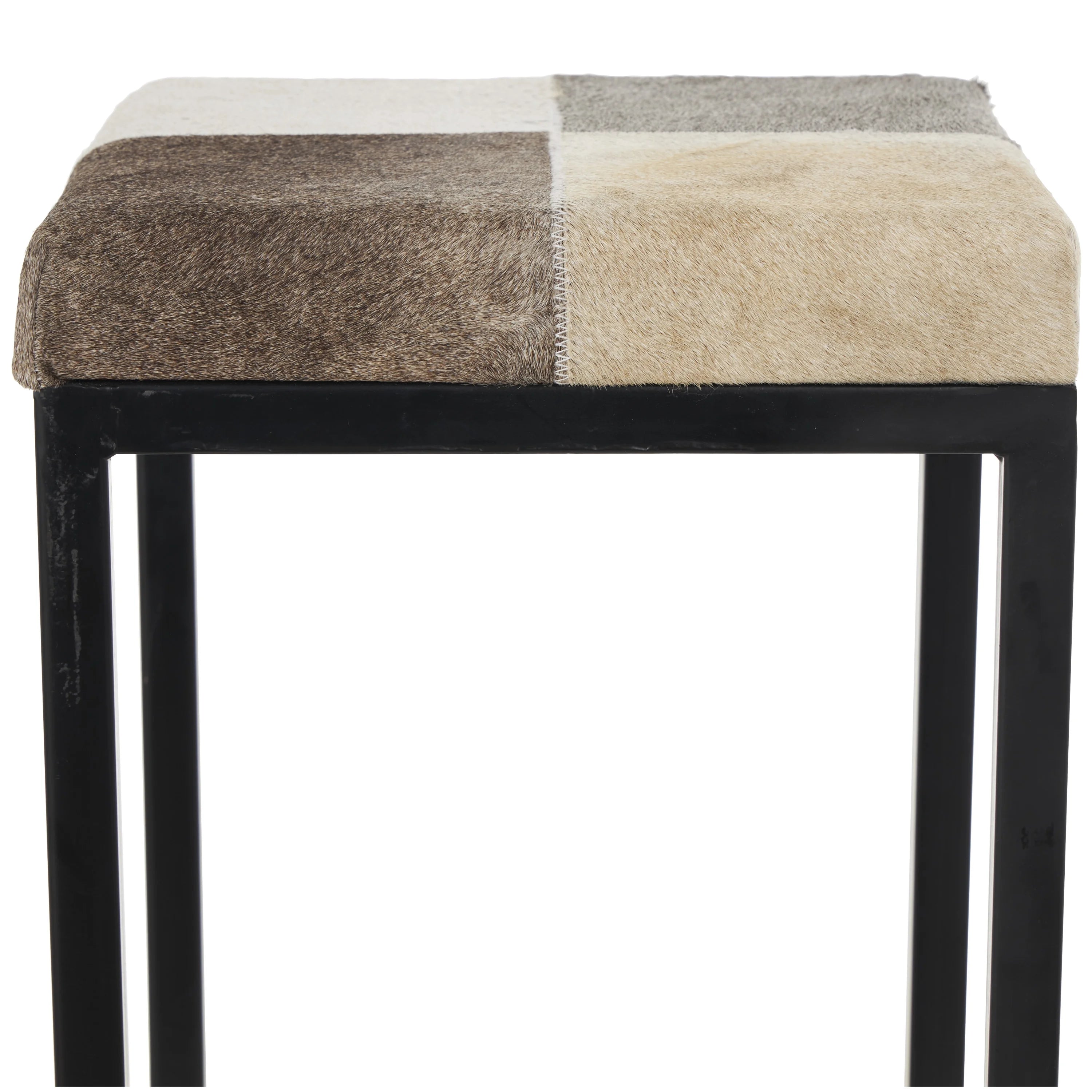 Gray Metal Bar Stool with Black Base Y732018