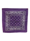 Purple Paisley Cotton Bandana - Case of 36 J300