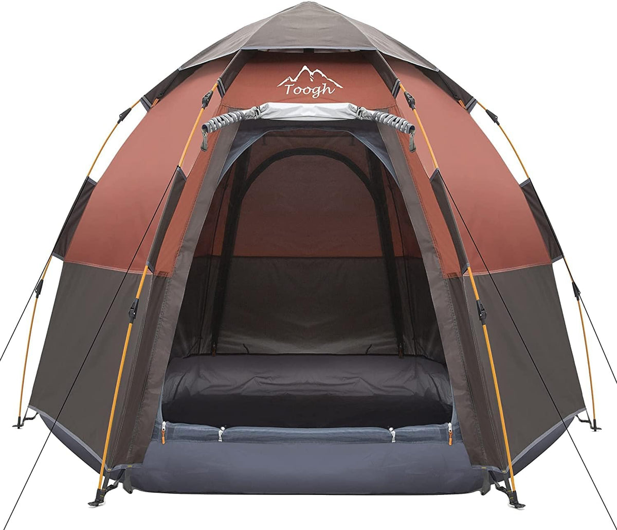 3-4 Person Pop Up Hexagon Camping Tent with Rainfly P122748