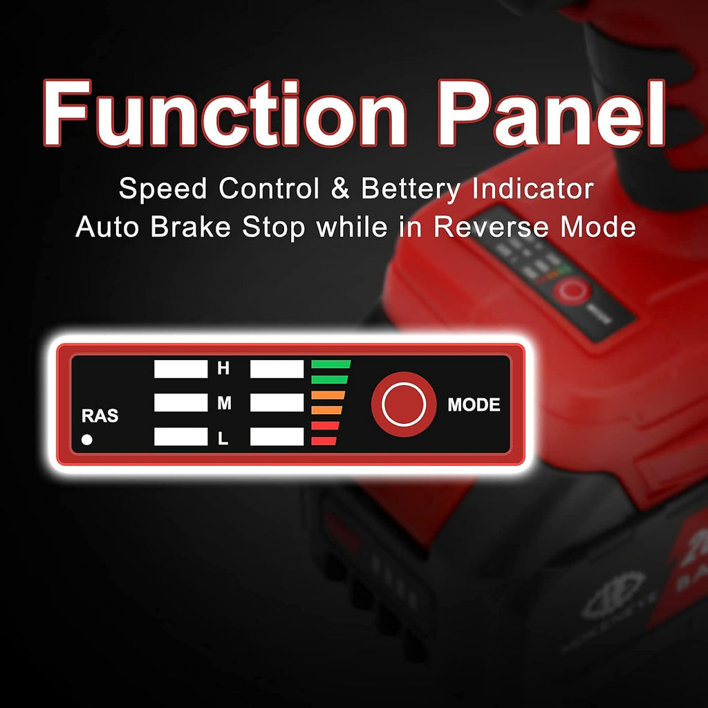 20V Cordless Brushless Impact Wrench with 4.0 Ah Battery, 300 Ft-lbs Torque, 1/2 Inch U91720