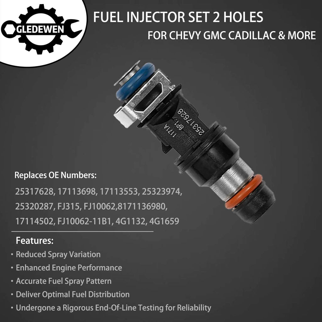 Fuel Injector 2 Holes 8Pcs for 4.8L 5.3L 6.0L Engine I5481