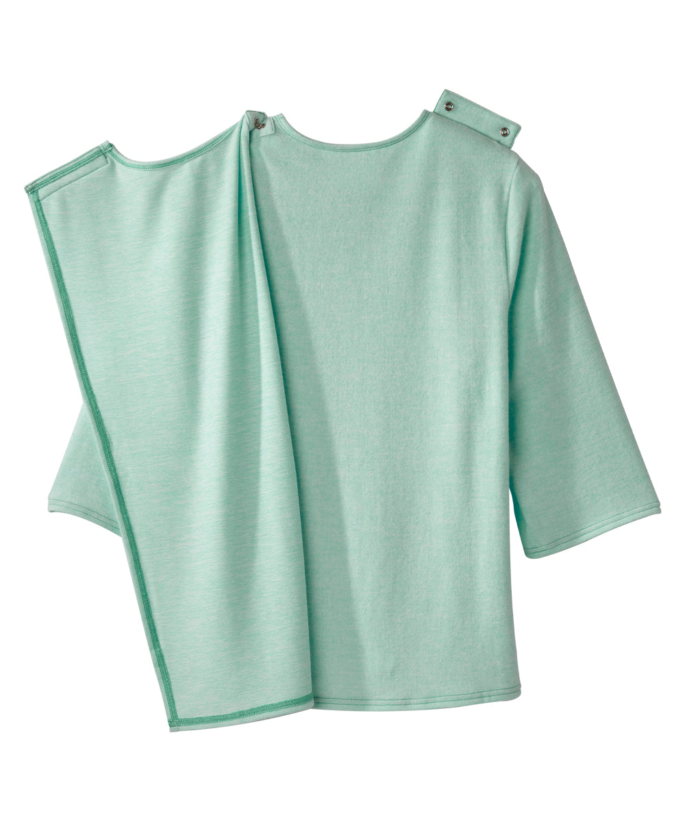 Women’s Open Back Diamond Neck Top, Super Soft 3/4 Long Sleeve Shirt W843