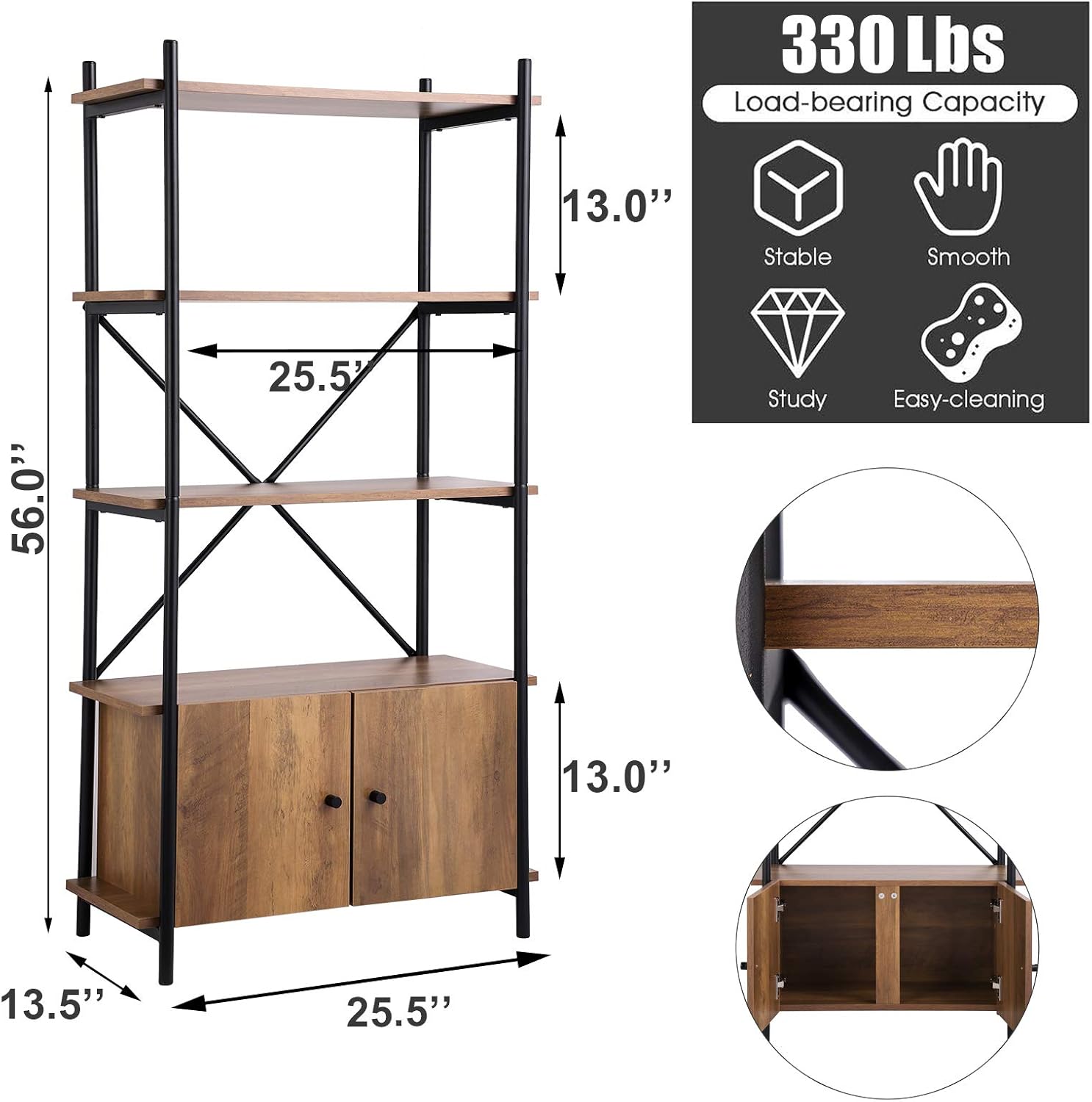 Industrial 4-Tier Microwave Oven Stand with Cabinet Q269353