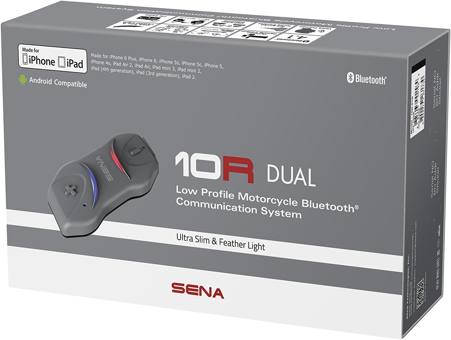 Black Set of 2 Motorcycle Bluetooth Communication System J854