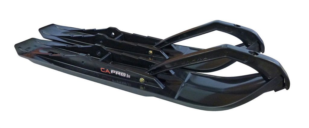 Black XCS Snowmobile Skis with 10" Round Bars Complete Kit S437376